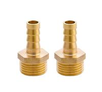 TopHomer Lot de 2 raccords de tuyau cannelés en laiton G 1,27 cm, adaptateur de tuyau d'arrosage, raccord de tuyau d'arrosage pour carburant, air, gaz, eau, huile (10 mm)