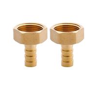 TopHomer Lot de 2 raccords de tuyau cannelés en laiton, G 1,9 cm, filetage femelle de 1,9 cm, adaptateur de tuyau d'arrosage, raccord de tuyau d'arrosage pour carburant, air, gaz, eau, huile (12 mm)