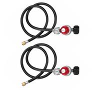 TopHomer Lot de 2 régulateurs réglables au propane haute pression de 0 à 30 psi avec tuyau de type QCC-1 de 1,2 m, tuyaux de brûleur à gaz, chauffe-poêle, brûleur au propane, friteuse à dinde et