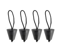 TopHomer Lot de 4 bouchons en silicone pour trous de vidange de 18 à 38 mm, bouchons de vidange pour bateau gonflable, canoë, bateau à rames - Noir