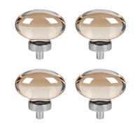 TopHomer Lot de 4 boutons ronds en cristal transparent de 45 mm - Boutons extérieurs de meuble en cristal artificiel - Poignées de porte en verre - Boutons de meubles ronds pour armoire, verre, porte