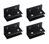 TopHomer Lot de 4 pinces de fixation pour panneau de verre, clips en verre noirs en forme de F, réglables de 8 à 10 mm, support d'étagère en verre pour chambre à coucher, salle de bain et cuisine