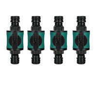 TopHomer Lot de 4 raccords rapides pour tuyau d'arrosage - Double adaptateur mâle à libération rapide avec valve d'arrêt en ligne pour l'irrigation du jardin agricole