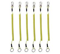 TopHomer Lot de 6 cordons de pêche, porte-clés extensibles rétractables, multifonctionnels, pour pinces, bateau, clés, randonnée, escalade, cyclisme, pêche - Jaune