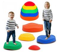 TopHomer Pierres sensorielles pour enfants, entraînement vestibulaire, 5 pièces empilables, surfaces tactiles, attention équilibre coordination, pour autisme TDAH, intérieur extérieur