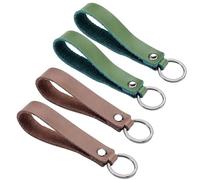 TopHomer Porte-clés universel en cuir pour clés, portefeuille, sac à dos, Marron/vert, 4pcs