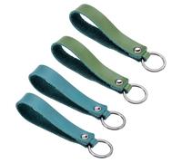 TopHomer Porte-clés universel en cuir pour clés, portefeuille, sac à dos, Vert et bleu marine, 4pcs