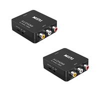 TopHomer RCA à HDMI, 1080P AV RCA à HDMI Convertisseur Composite CVBS AV à HDMI Vidéo Convertisseur Adaptateur pour PC Ordinateur Portable Mini Xbox PS2 PS3 TV STB VHS Magnétoscope Caméra DVD 2PCS