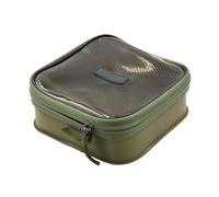 TopHomer Sac de rangement pour équipement de pêche, seau portable, petit bac de rangement pour accessoires, pour la pêche, le camping, la randonnée, vert foncé, 16.5*16.5*6cm, Seau de pêche