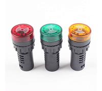 TopHomer Voyant Rouge/Jaune/Vert avec Buzzer AC/DC 24V/220V, 22 mm, Alarme Clignotante pour Panneau de Commande Électrique