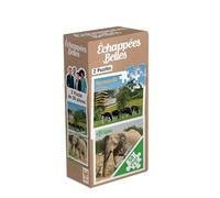 Topi Games | Puzzle Échappées Belles Animaux 2 x 49 Pièces pour Enfant 5 Ans+ | Poster Inclus | Savane & Normandie | Activité Éducative | Papier FSC | Marque Française | Format 21x21 cm