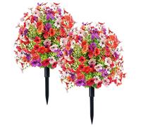 Topiaire artificiel avec piquet | Résistante au soleil et aux intempéries - Boule topiaire de 55,9 cm - Décoration d'extérieur - Pour mariage, pendaison de crémaillère, propriétaire, jardin, porche