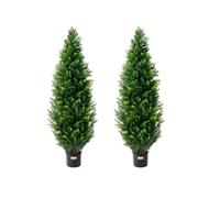 Topiaire Artificiel Cèdre 2PCS Fausse Plante Intérieur Extérieur 121,9 cm