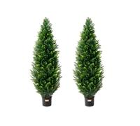 Topiaire Artificiel Cèdre 2PCS Fausse Plante Intérieur Extérieur 121,9 cm