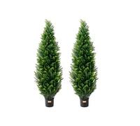 Topiaire Artificiel Cèdre 2PCS Fausse Plante Intérieur Extérieur 152,4 cm