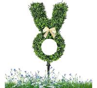 Topiaire de lapin - Arbre topiaire de 22 pouces en lapin de 55 cm - Plante d'arbuste à feuilles persistantes imitation avec bec de terre, décoration de Pâques du lapin