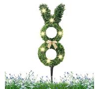 Topiaire de Pâques - Topiaire de lapin de Pâques, plante verte artificielle résistante aux UV | Décoration de la maison, décoration extérieure, cour, insert de sol, figurine de jardin artificielle
