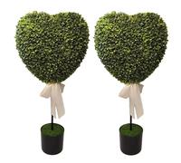 Topiaires en Buis en Forme de CœUr de 76 Cm pour ExtéRieur, Lot de 2 Arbres Topiaires en Forme de CœUr pour La Saint-Valentin, DéCorations de Verdure Artificielle(2 PCS)