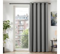 TOPICK Rideau Occultant Rideaux Isolation Lumineux, 200x245cm (LxH) Lot de 1 à Oeillets, Tenture Opaque Moderne Decoration, pour Chambre Maison Salon Porte Bureau Intérieurs, Gris Clair