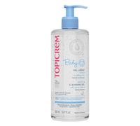 Topicrem - Baby, Gel Lavant Doux Corps, Visage, Cheveux - Nettoie en Douceur, Protège, Hydrate 8h - Gel Nettoyant Bébé Sans Savon, Parfum Délicat, Peaux Sensibles, Fabrication Française - 500 ml