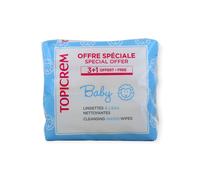 Topicrem Pack Baby Lingettes Nettoyantes Eau 4x60uts