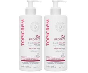 Topicrem - DA PROTECT Baume Émollient - Crème Hydratante, Relipide, Nourrit & Apaise- Soin Visage et Corps pour Peaux Sensibles, Sèches, Atopiques, Bébés, Enfants&Adultes- Fabrication Française- 500ml