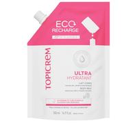 Topicrem - Eco Recharge Ultra Hydratant, Lait Corps - Hydrate 48h, Relipide, Protège la Peau - Texture Onctueuse - Crème Hydratante pour Peaux Sensibles, Fabrication Française - 500 ml - recharge