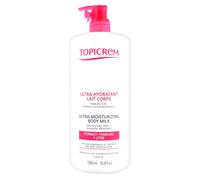 Topicrem Lait Corps Ultra Hydratant – Hydratation 48h, Peaux sensibles – 1 L