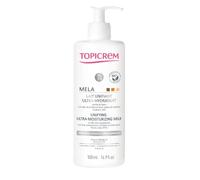 Topicrem - Mela, Lait Unifiant Ultra Hydratant Corps - Hydrate 24h, Unifie le Teint, Corrige et Prévient l’Apparition des Taches - Texture Onctueuse - Peaux Sensibles - Ancienne Formule 500ml