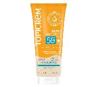 Topicrem Lait solaire hydratant SPF50+ visage et corps - Peaux sensibles dès 3 ans, 200 ml