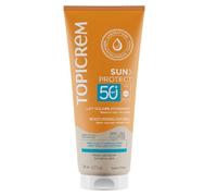 Topicrem Lait solaire hydratant SPF50+ visage et corps - Peaux sensibles dès 3 ans, 200 ml