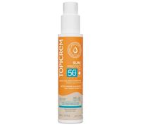 Topicrem - Sun Protect, Spray Solaire Hydratant Visage et Corps SPF50+ - Fluide Solaire Très Haute Protection, Hydrate 8h - Soin Peaux Sensibles, Dès 3 Ans - Parfum Ensoleillé - 150 ml
