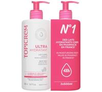 Topicrem - Ultra Hydratant Lait Corps - 2x500 ml | Hydrate 48h, Relipide, Protège la Peau - Crème Hydratante pour Peaux Sensibles - Fabrication Française
