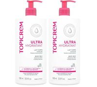 Topicrem - Ultra Hydratant Lait Corps - Hydrate 48h, Relipide, Protège la Peau - Texture Onctueuse, Odeur Délicate - Crème Hydratante pour Peaux Sensibles - Fabrication Française - 1L (Lot de 2)
