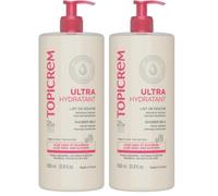 Topicrem - Ultra Hydratant Lait de Douche - Nettoie en Douceur, Hydrate la Peau - Visage et Corps - Texture Fondante, Parfum Relaxant, Peaux Sensibles, Normales à Sèches - Fabrication Française - 1L