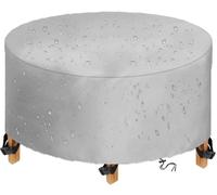 TopIdea Housse Table de Jardin Ronde 600D Housse Protection Table Jardin Housse de Protection Salon de Jardin Imperméable Housse de Table Exterieure Housse de Meuble Étanche Ronde 135x70cm
