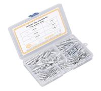Topiky 180 Pièces Rivet Aveugle Bride Aluminium Alliage Assortiment, 6 | Jeu de rivets aveugles à bride avec boîte de rangement pour réparation de matériaux souples, connexion métallique, projets
