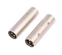 Topiky 3 Broches XLR mâle à mâle connecteur Adaptateur Audio coupleur changeur de Genre pour Microphone AMP Mixer - 2 Pack(Argent)