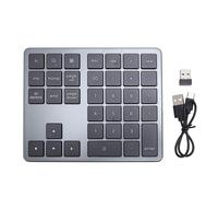Topiky 35 Touches Bluetooth Number Pad pour Ordinateur Portable, Clavier Numéro sans Fil Rechargeable 2.4g, Clavier Numérique pour Les Appareils Multiples, Mini de comptabilité (Gris Noir)