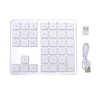 Topiky 35 Touches Bluetooth Number Pad pour Ordinateur Portable, Clavier Numéro sans Fil Rechargeable 2.4g, Clavier Numérique pour Les Appareils Multiples, Mini de comptabilité (Argent Blanc)