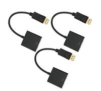 Topiky Adaptateur vers VGA 3 Pièces, 1080@ 60Hz FHD Plaqué Or Design Compact Adaptateur DisplayPort vers VGA pour Ordinateur Portable de Bureau