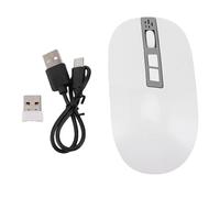 Topiky AI Wireless Mouse avec Enregistreur Vocal, Transcript en Temps Réel et résumé AI, la Souris Bluetooth a activé Le Chatppt, Smart Voice Traduction en Temps Réel Rechargeable pour Le (White)