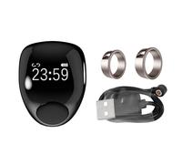 Topiky Anneau Intelligent Tasbih Zikr, Anneau de Rappel de Prières de Compteur Numérique, étanche à l'eau, Alarme Intelligente Réglable Bluetooth, de Compteur (20 et il s'est levé)