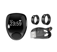 Topiky Anneau Intelligent Tasbih Zikr, Anneau de Rappel de Prières de Compteur Numérique, étanche à l'eau, Alarme Intelligente Réglable Bluetooth, de Compteur (18 et 20 mm)