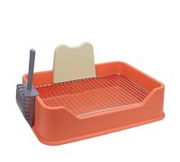 Topiky Bac à Litière Anti-éclaboussures pour Chat avec Déflecteur, Support en Acier Inoxydable, Design élégant pour Chats de Petite et Moyenne Taille, Kit Anti-éclaboussures Facile à Nettoyer (ORANGE)