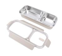 Topiky Boîte à Collation Réutilisable en Acier Inoxydable avec Couvercle étanche pour Pique-niques, Camping et Usa Quotidien 10,63 X 4,53 X 2,36 Pouces (Deux grilles)
