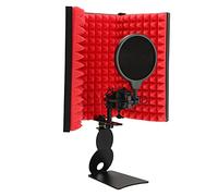 Topiky Bouclier D'isolation de Microphone, équipement de Studio Anti-Bruit Pliable Trois Portes Insonorisation Couverture Micro Mousse Insonorisante pour Enregistrement en Studio Podcast