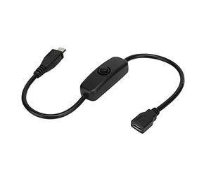 Topiky Câble d'extension Micro USB Femelle à mâle avec Interrupteur à Bouton 501 pour, câble d'extension Micro USB 5P mâle et Femelle LED Strip Line 2A-2.5A Current.