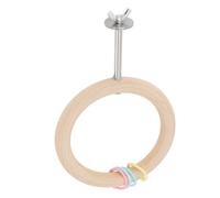 Topiky Cage à Oiseaux en Bois, Perchoir Rond, Support Pivotant Multifonctionnel, Perroquet, Jouet Anti-Morsure, Aire de Jeux pour Oiseaux de Petite et Moyenne Taille, Exercice des Griffes, Réduit