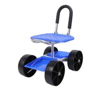 Topiky Chariot de Jardin avec Siège de Travail Roulant, Tabouret Pivotant Réglable en Hauteur Rotatif à 360° avec Roues pour Le Jardinage, la Plantation, Creuser - Dossier Ergonomique, Grandes Roues